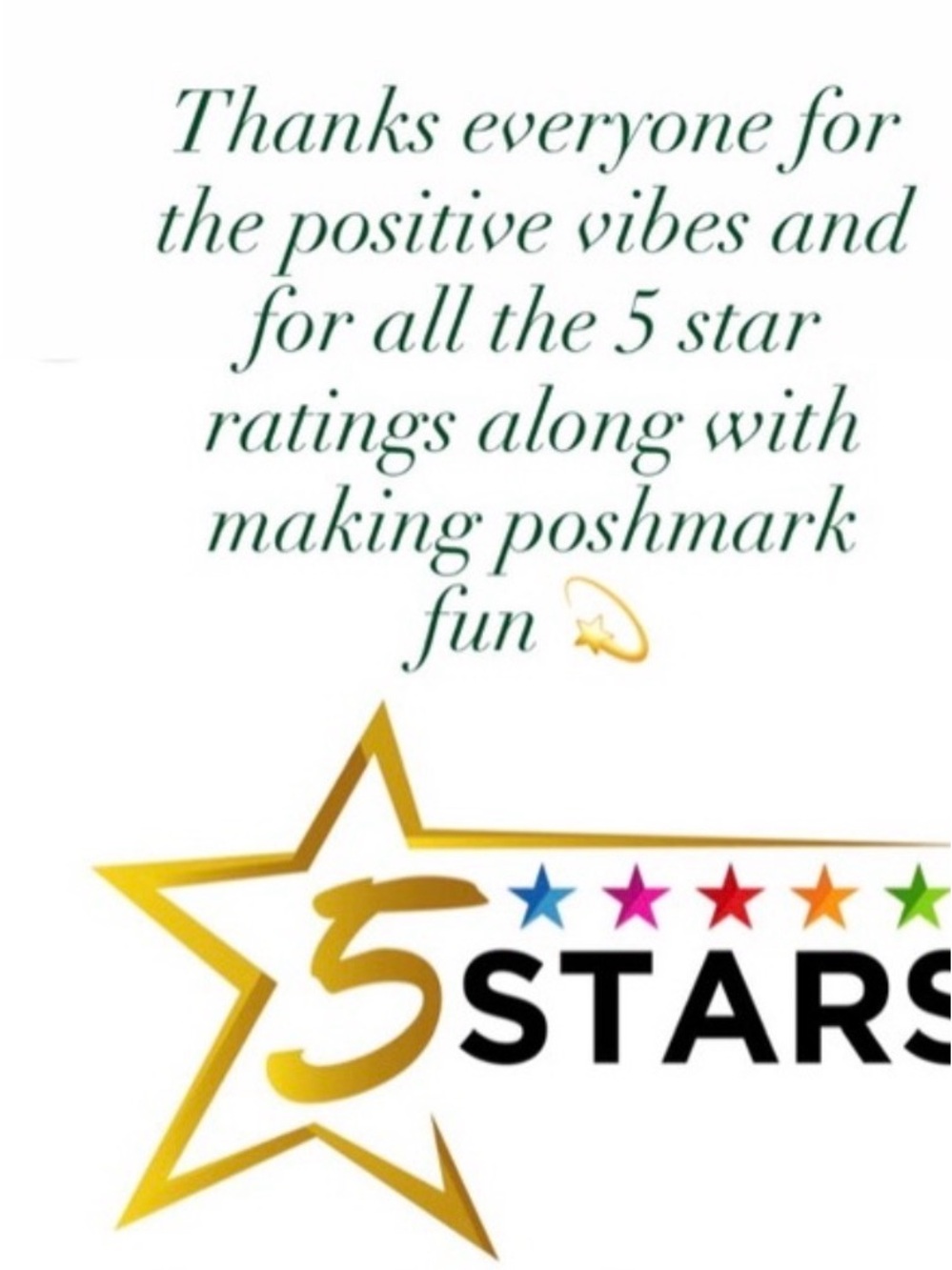 Thank”s for the positive vibes & making posh fun, Along with 5 star ratings 💫
